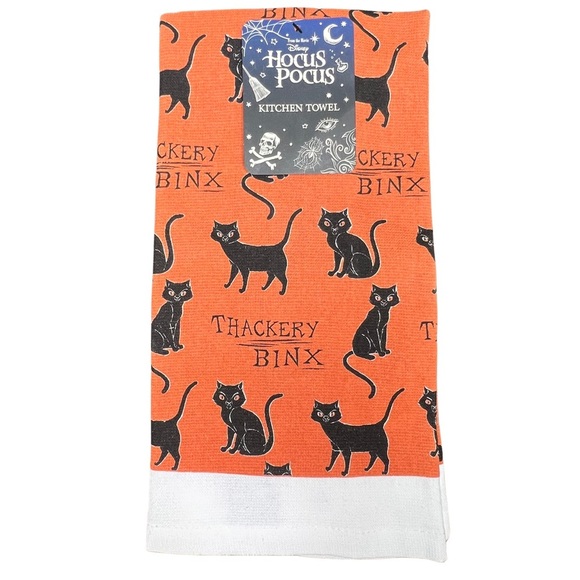 Disney NEW Kitchen Towel Thackery Binx Hocus Pocus Halloween Black Cat NWT - Picture 11 of 11